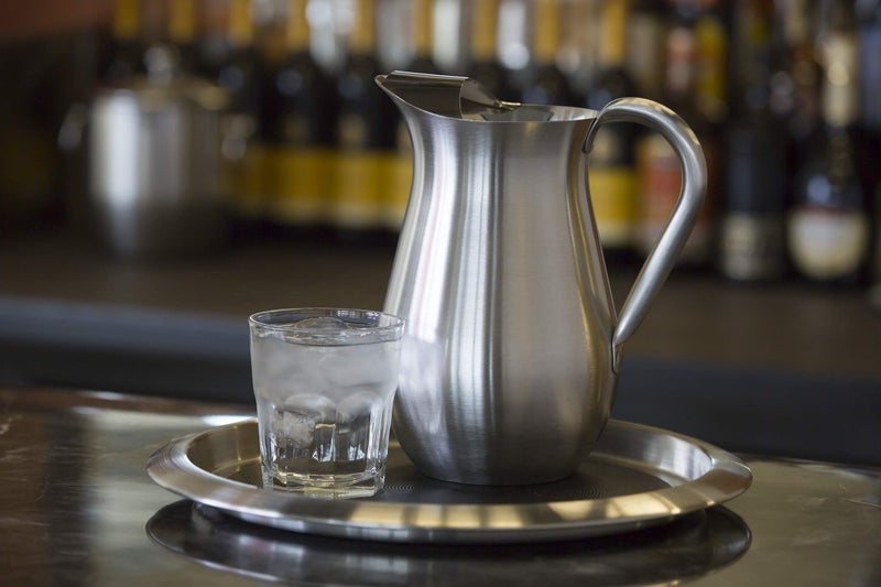 Service Ideas WPB2BSNG Water and Cold Beverage Pitcher, No Ice Guard, Bell Shaped, 2 Liter (66.7 ounces), Dishwasher Safe, Brushed Stainless Steel - Image 2